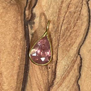 1.7CT Natural Light Cotton Candy Pink Tourmaline Pear Shape in 14K Yellow 14x6mm